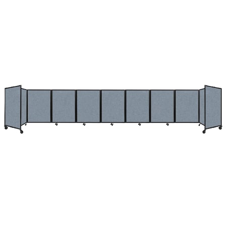 Versare Room Divider 360 Folding Portable Partition 25' x 4' Powder Blue Fabric 1148904